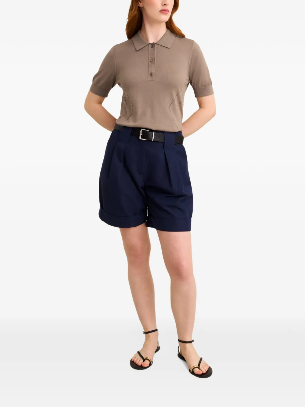 Pringle of Scotland pointelle-knit polo top Bruin
