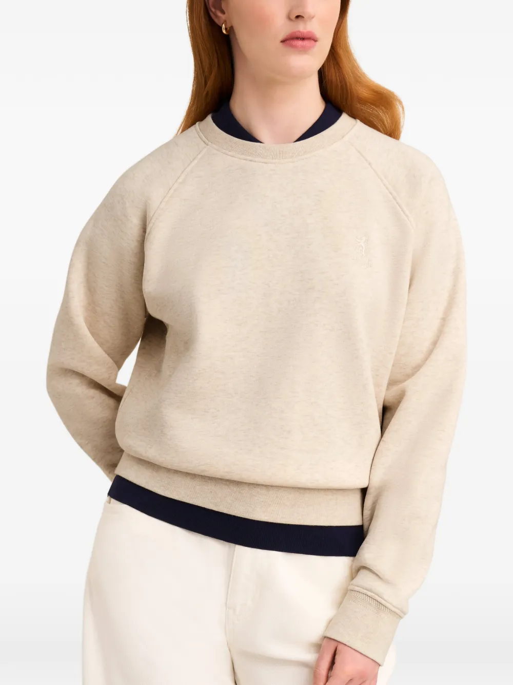 Pringle of Scotland Sweater met raglanmouwen en geborstelde binnenkant Beige