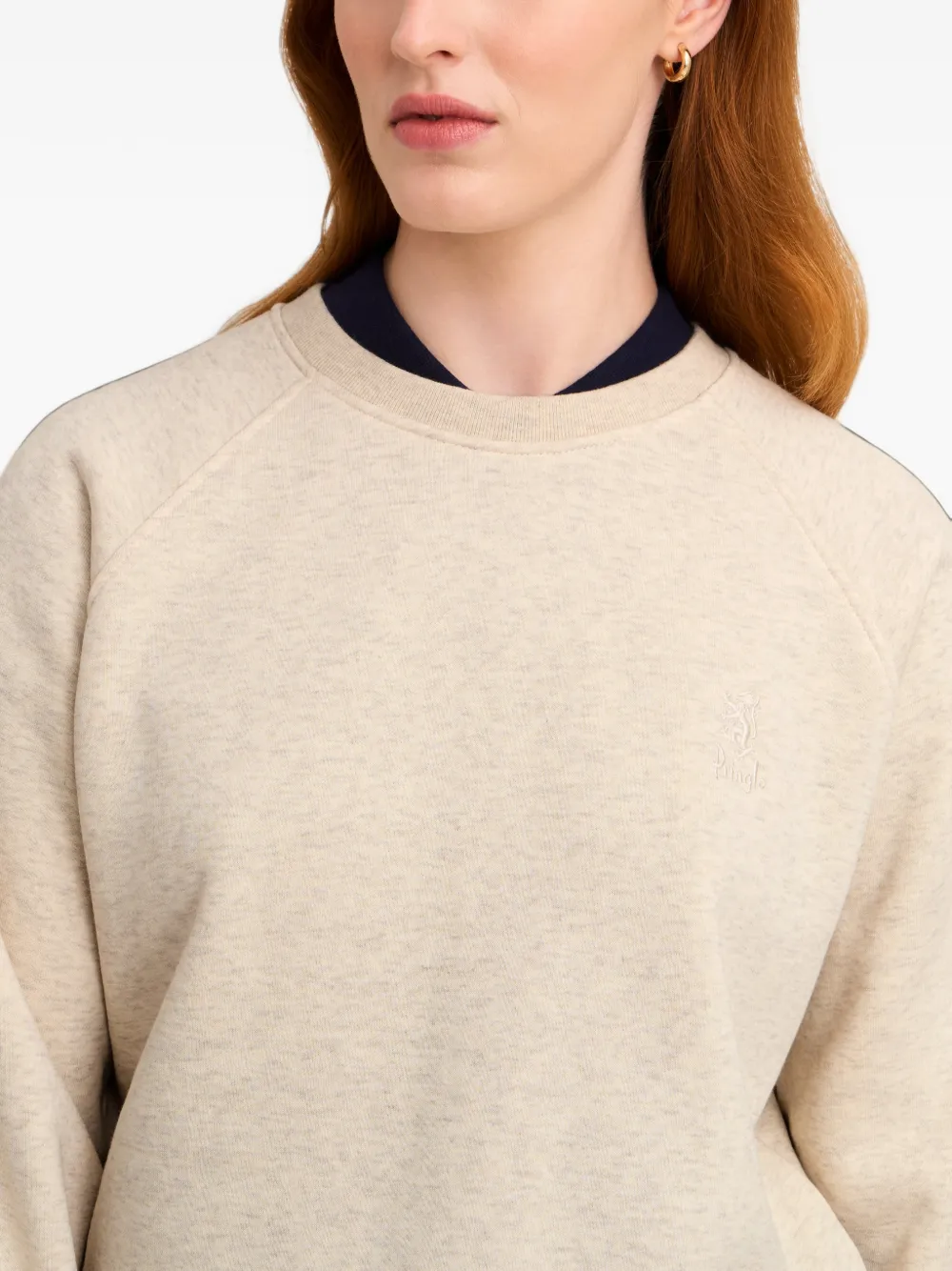 Pringle of Scotland Sweater met raglanmouwen en geborstelde binnenkant Beige