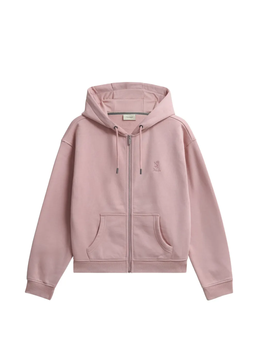 Pringle of Scotland logo-embroidered zip-up hoodie - Rosa