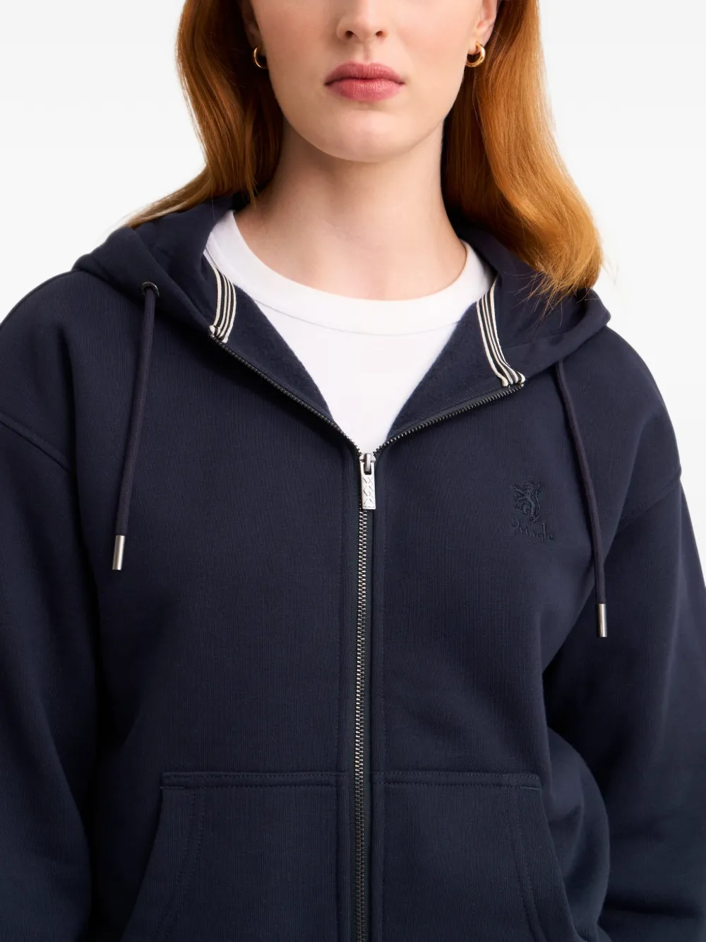 Pringle of Scotland zip-up hoodie Blauw