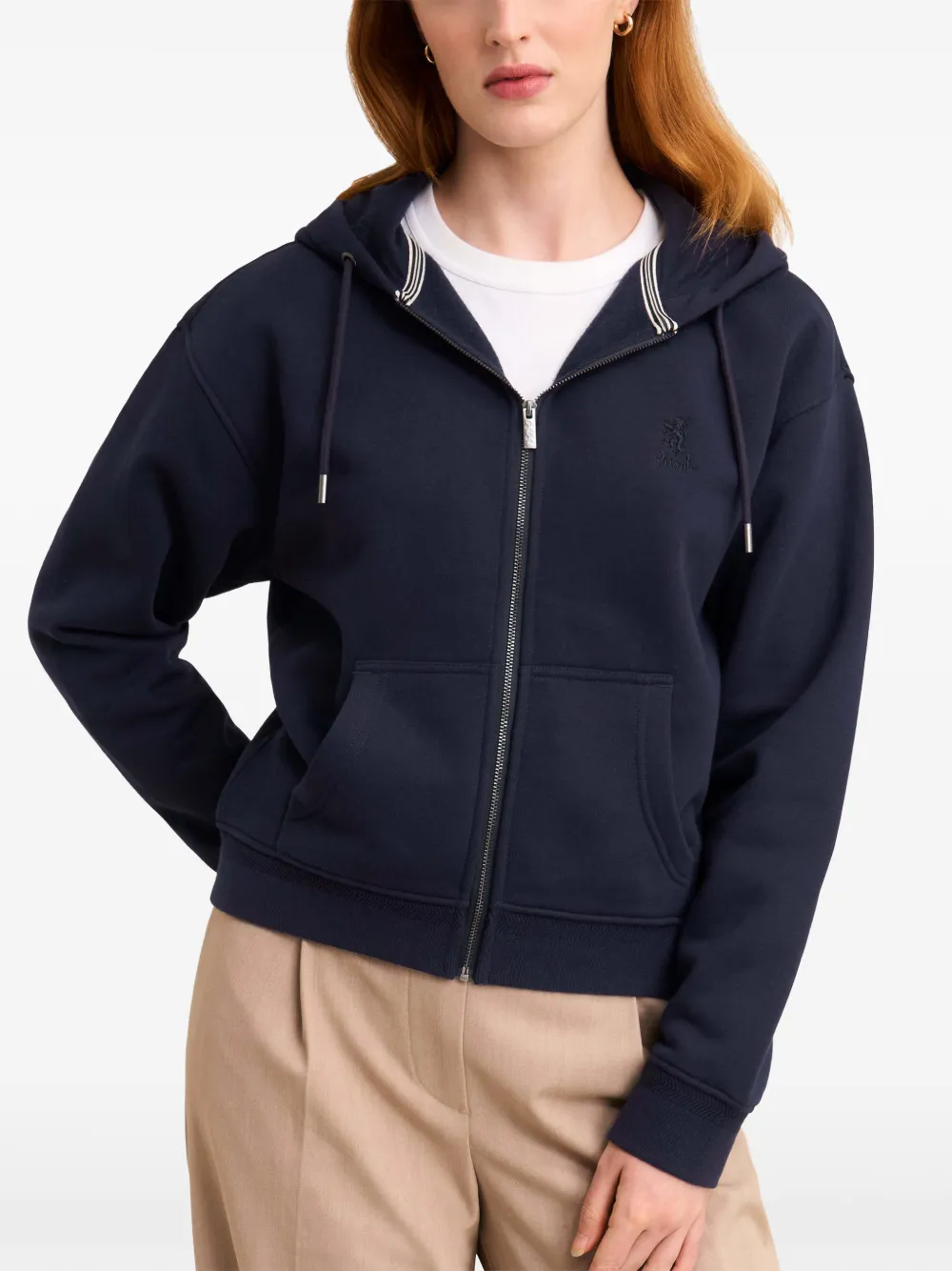 Pringle of Scotland zip-up hoodie Blauw