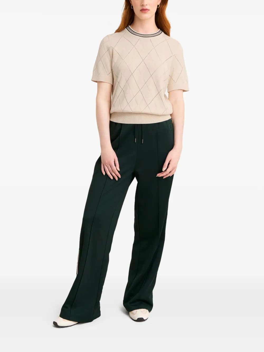 Pringle of Scotland Argyle-textured T-shirt Beige
