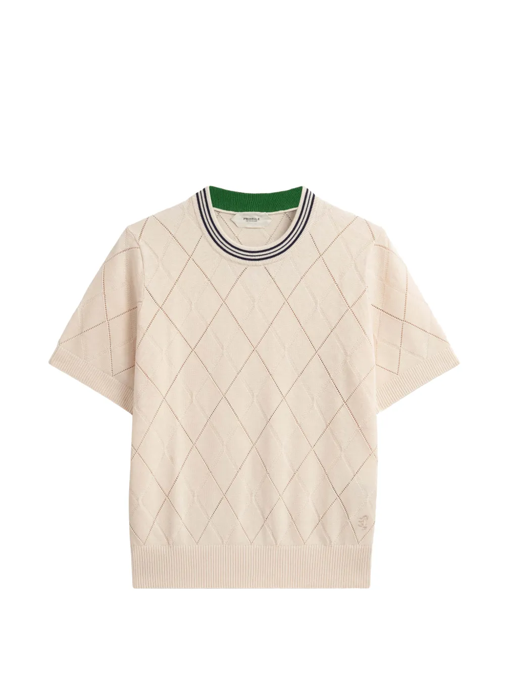 Pringle of Scotland Argyle-textured T-shirt - Tons neutres Pringle of Scotland Argyle-textured T-shirt - Tons neutres