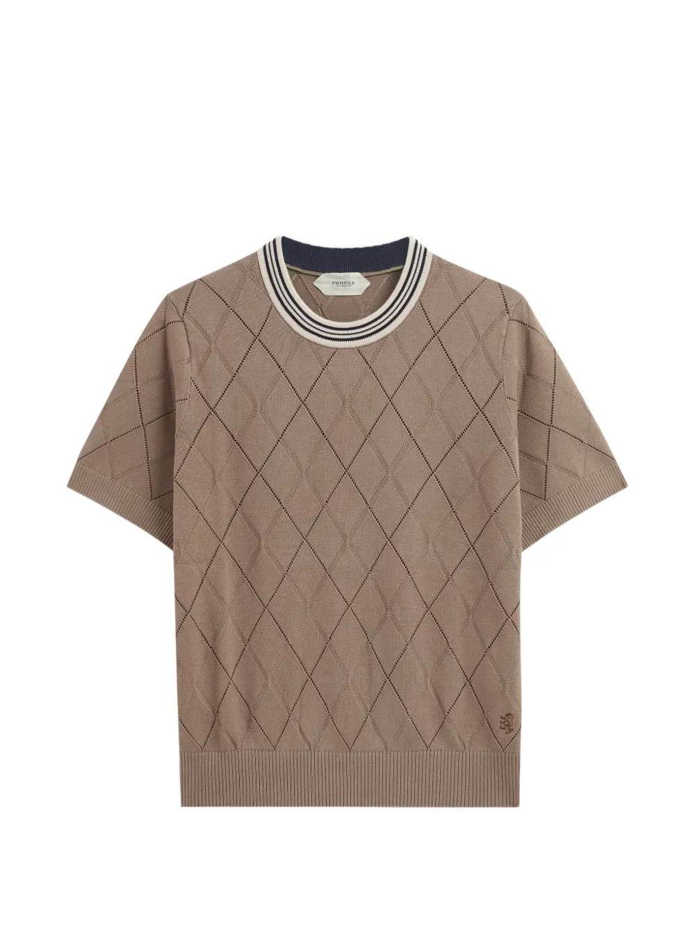 Pringle of Scotland Argyle-textured T-shirt - Marron Pringle of Scotland Argyle-textured T-shirt - Marron