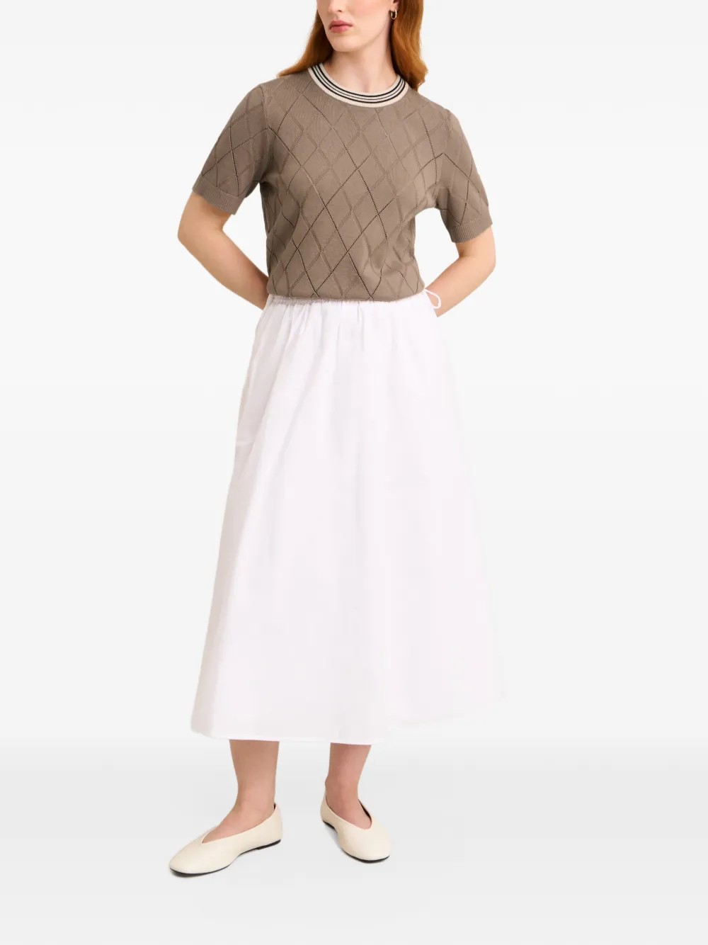 Pringle of Scotland Argyle-textured T-shirt Bruin
