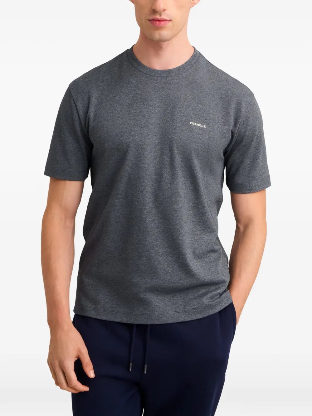 Pringle of Scotland logo-rubberised supima-cotton T-shirt Grijs