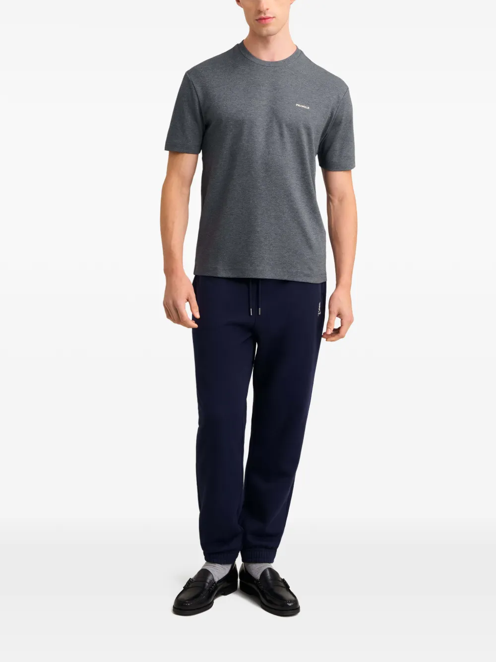 Pringle of Scotland logo-rubberised supima-cotton T-shirt Grijs