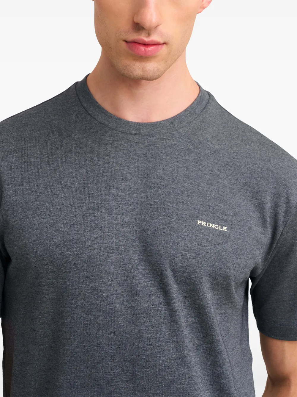 Pringle of Scotland logo-rubberised supima-cotton T-shirt Grijs