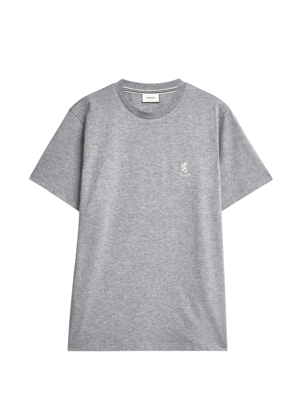 Pringle of Scotland logo-embroidered supima-cotton T-shirt - Grau