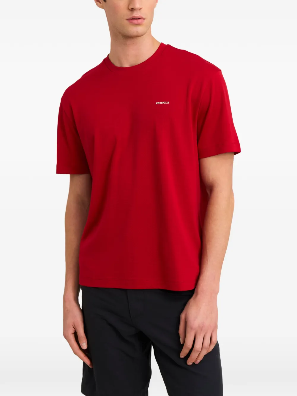 Pringle of Scotland logo-print cotton T-shirt Rood