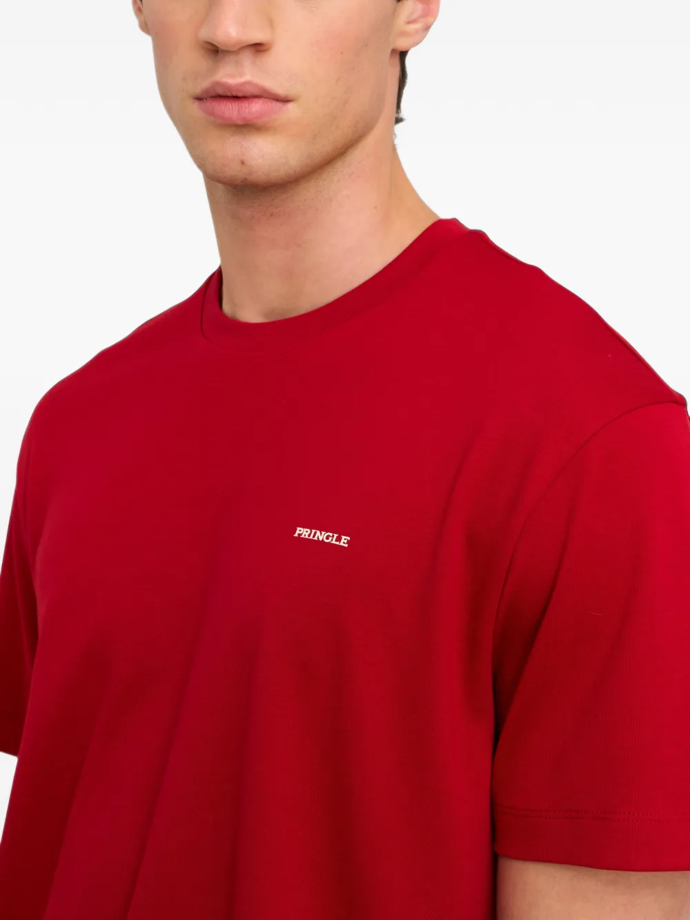 Pringle of Scotland logo-print cotton T-shirt Rood