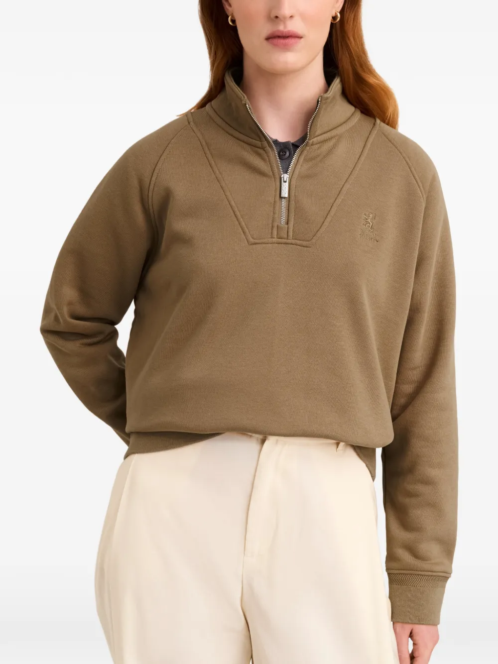 Pringle of Scotland half-zip raglan-sleeve sweatshirt Bruin