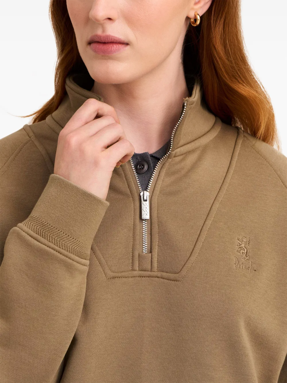 Pringle of Scotland half-zip raglan-sleeve sweatshirt Bruin