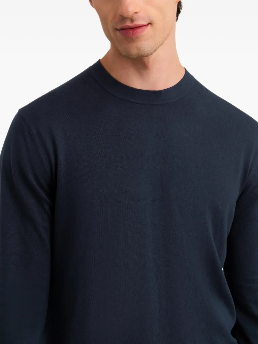Pringle of Scotland ribbed-trim crew-neck sweater Blauw