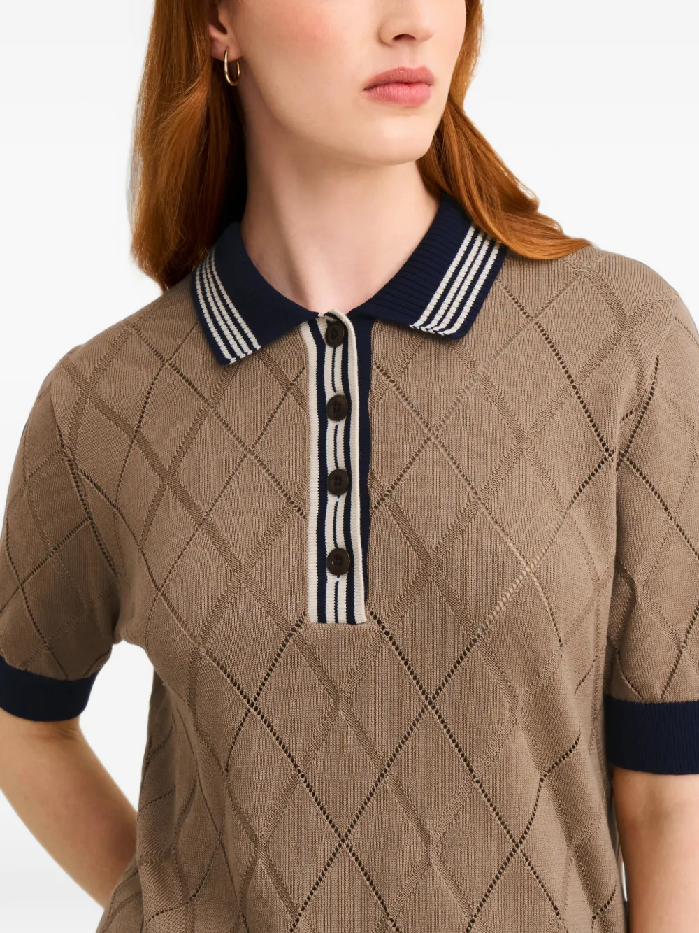 Pringle of Scotland Argyle-patterned polo top Bruin