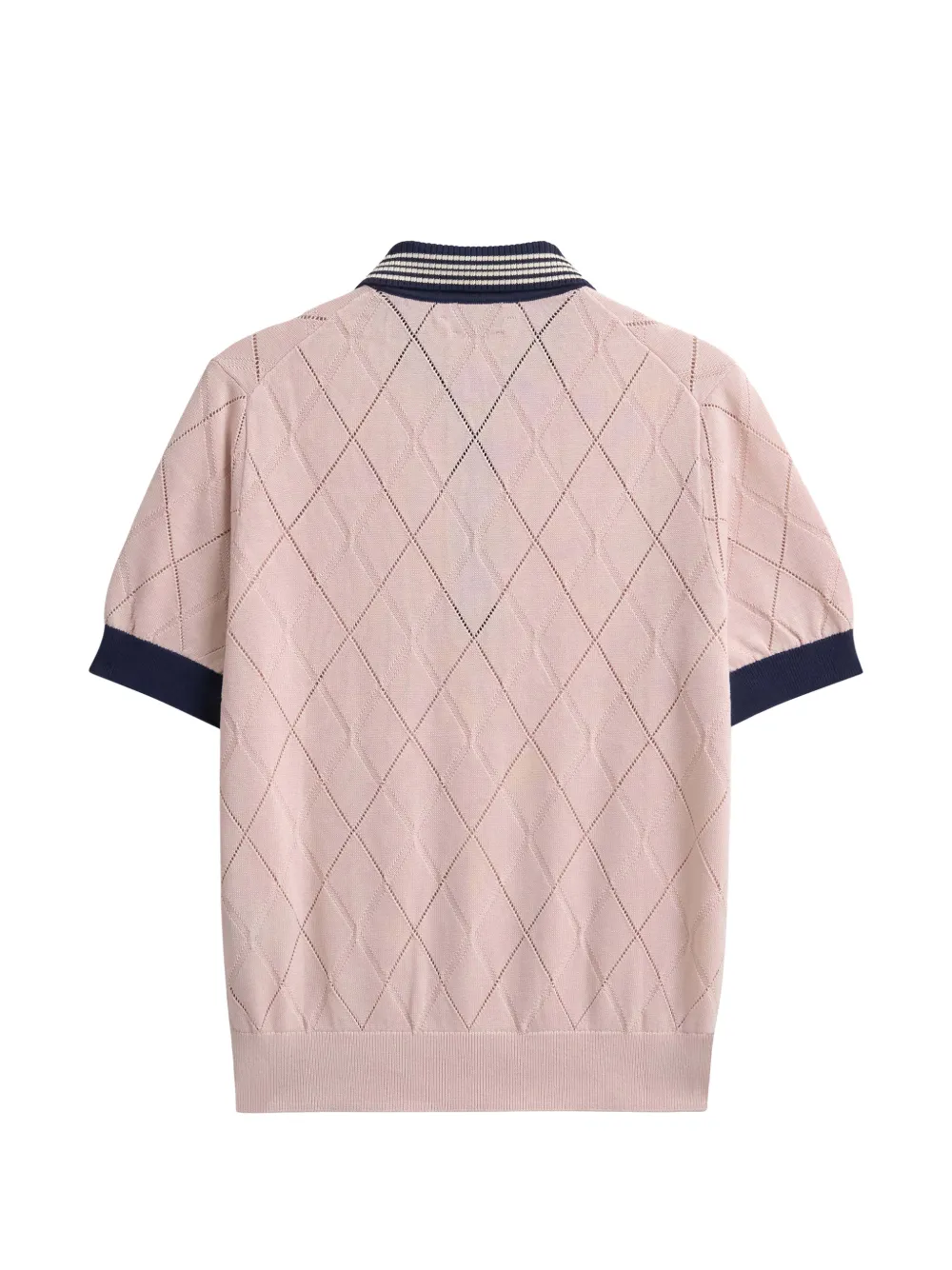 Pringle of Scotland textured Argyle-pattern polo top Roze
