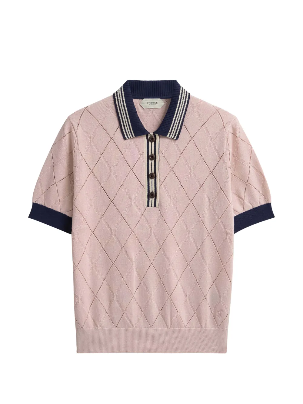 Pringle of Scotland textured Argyle-pattern polo top Roze