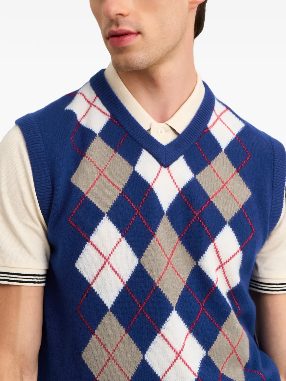 Pringle of Scotland lambswool V-neck vest Blauw