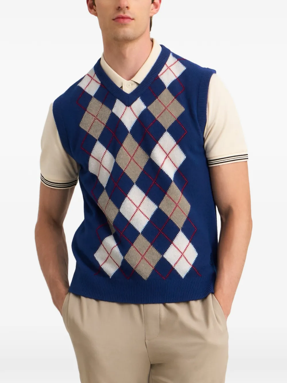 Pringle of Scotland lambswool V-neck vest Blauw