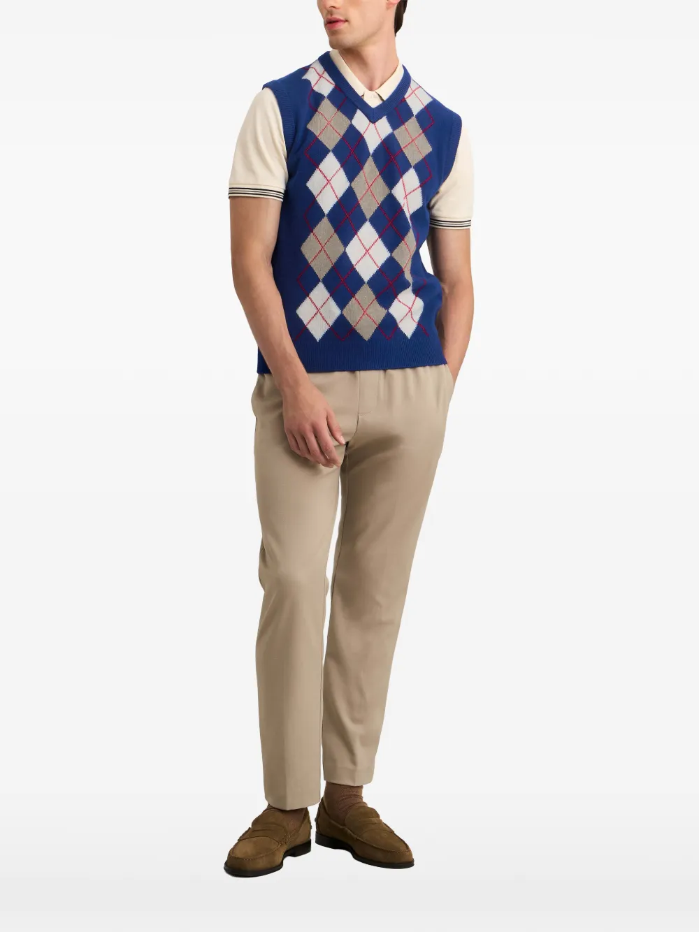 Pringle of Scotland lambswool V-neck vest Blauw