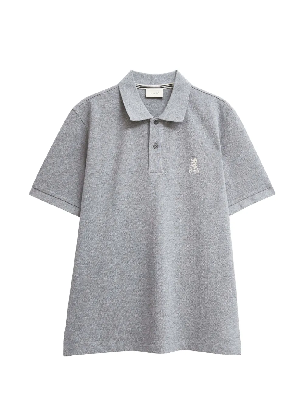 Pringle of Scotland logo-embroidered short-sleeve polo shirt - Grau