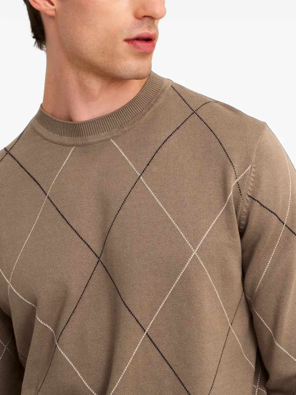 Pringle of Scotland Argyle pattern intarsia sweater Bruin