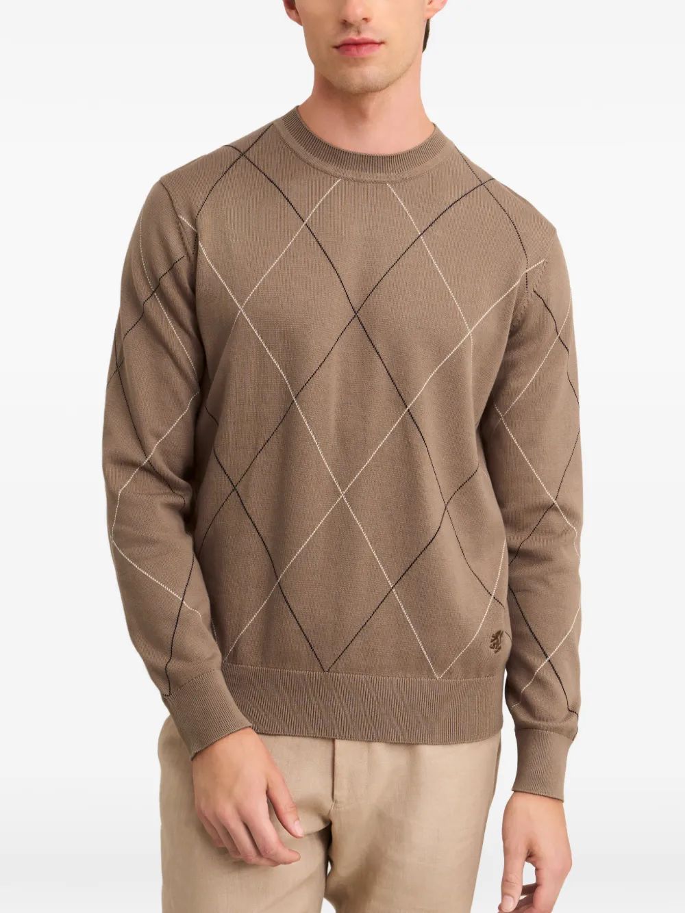 Pringle of Scotland Argyle pattern intarsia sweater Bruin