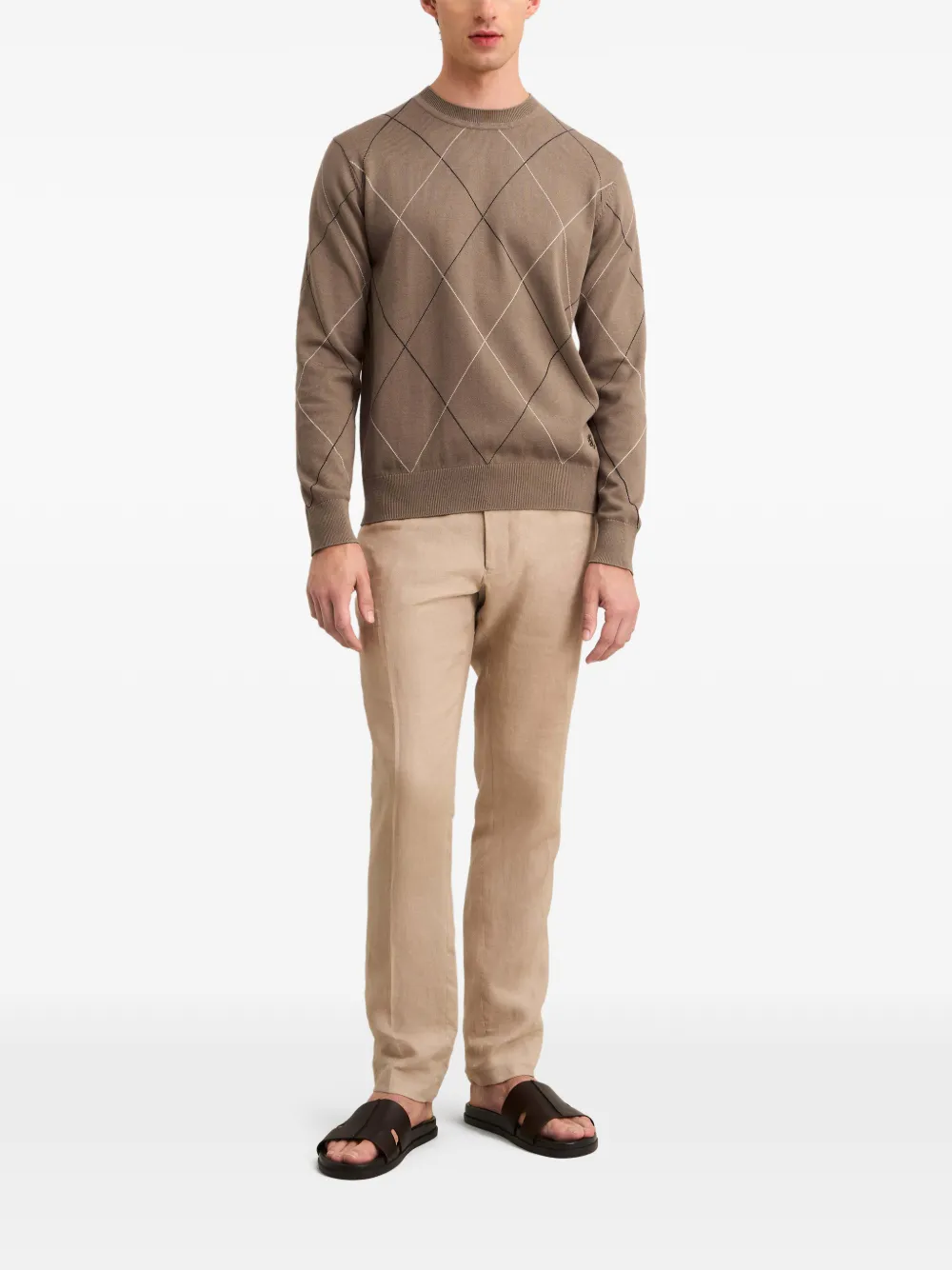 Pringle of Scotland Argyle pattern intarsia sweater Bruin