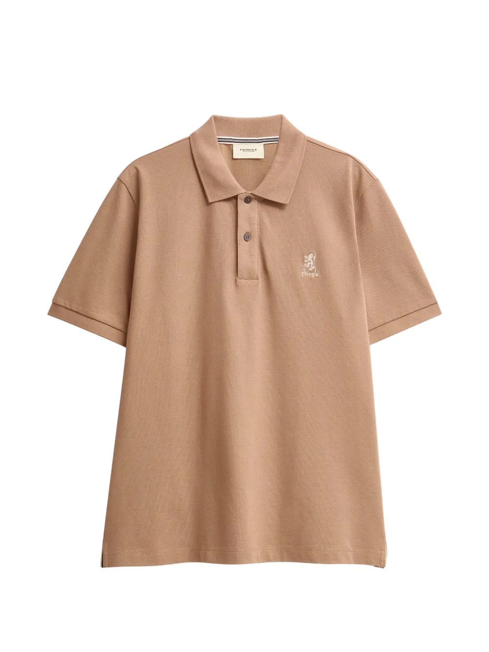 Pringle of Scotland logo-embroidered piqué polo shirt - Nude