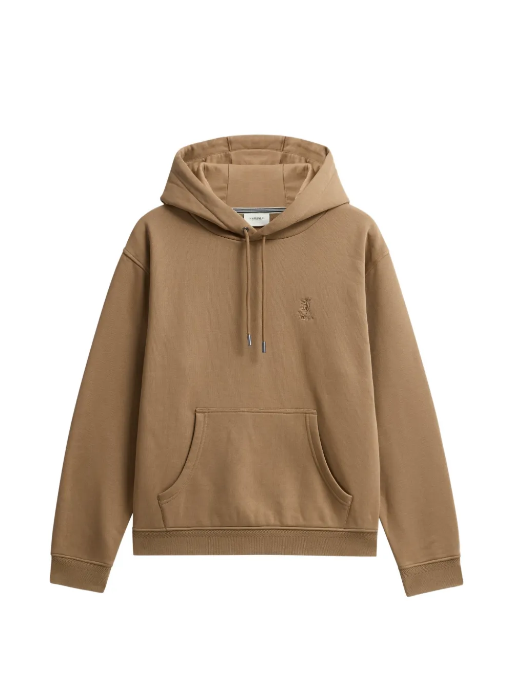 Pringle of Scotland logo-embroidered drawstring hoodie - Braun