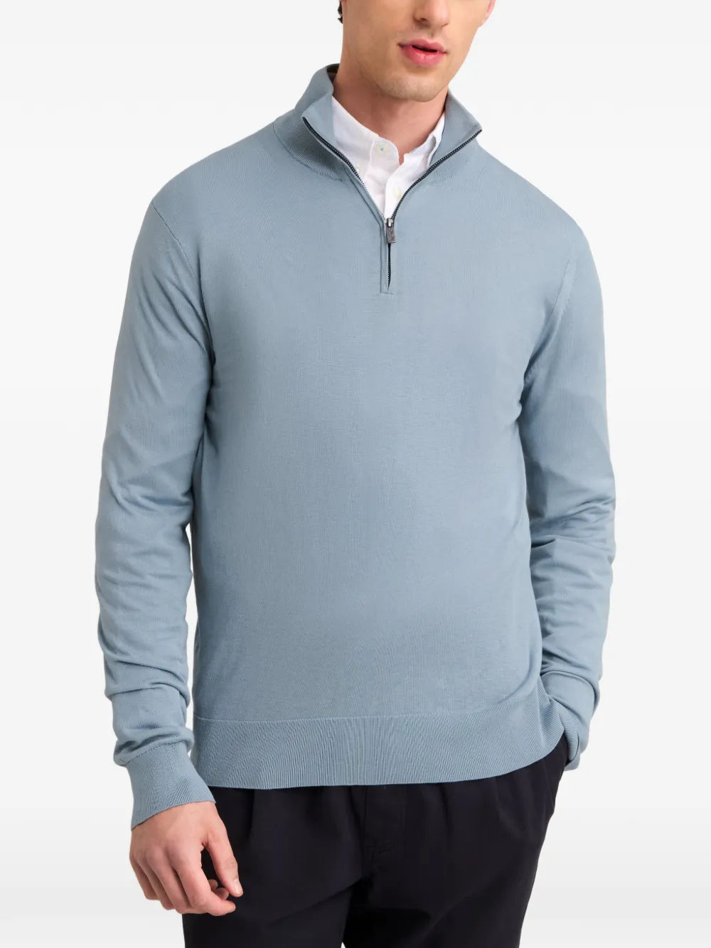 Pringle of Scotland quarter-zip sweater Blauw