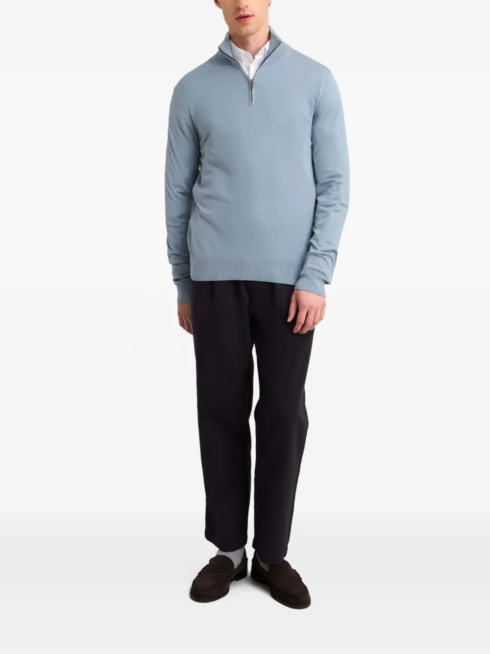 Pringle of Scotland quarter-zip sweater Blauw