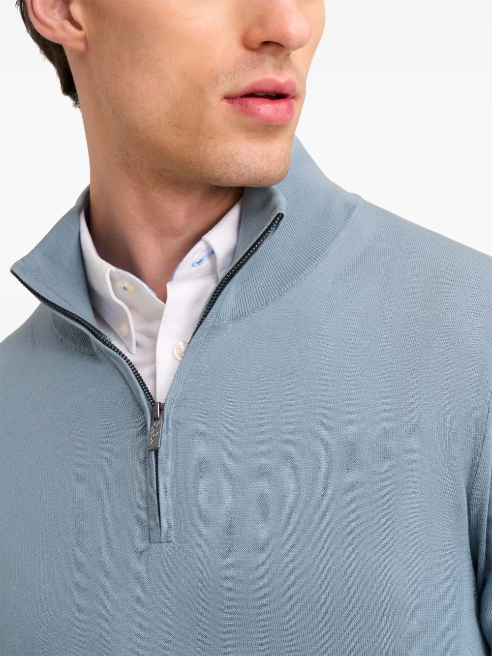 Pringle of Scotland quarter-zip sweater Blauw