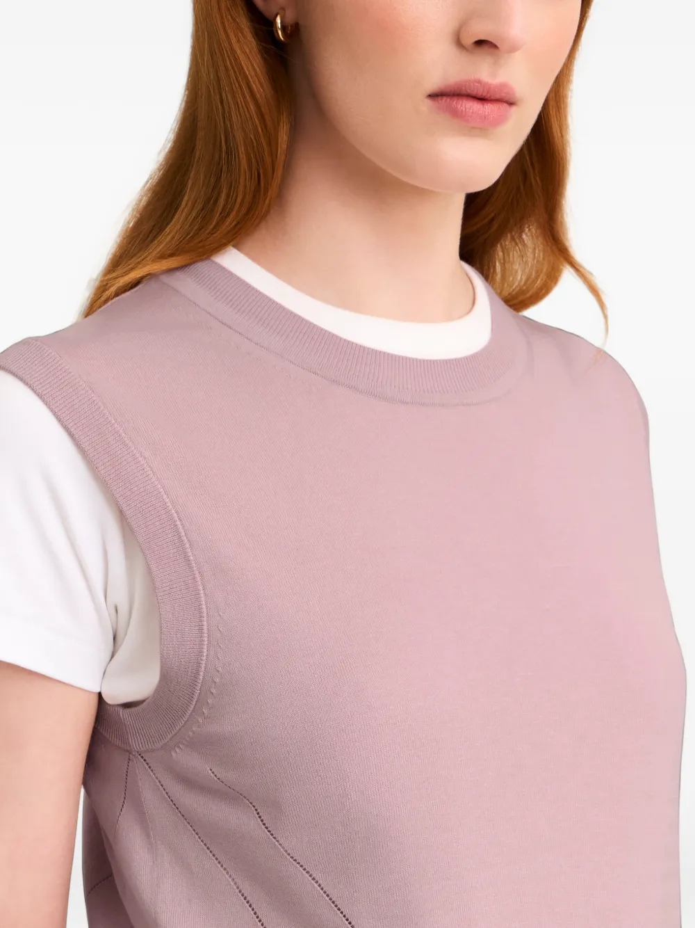 Pringle of Scotland pointelle-knit vest Roze