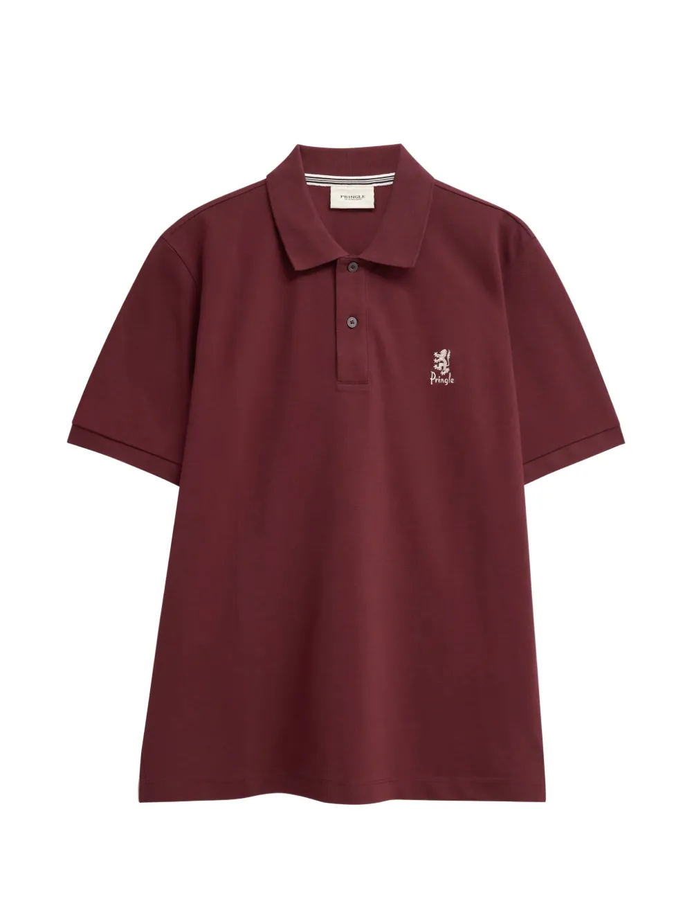 Pringle of Scotland embroidered-logo cotton-piqué polo shirt - Rot