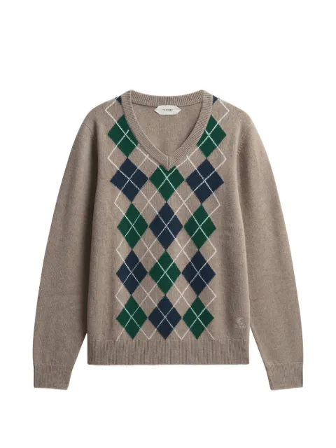 Pringle of Scotland Argyle-pattern V-neck sweater