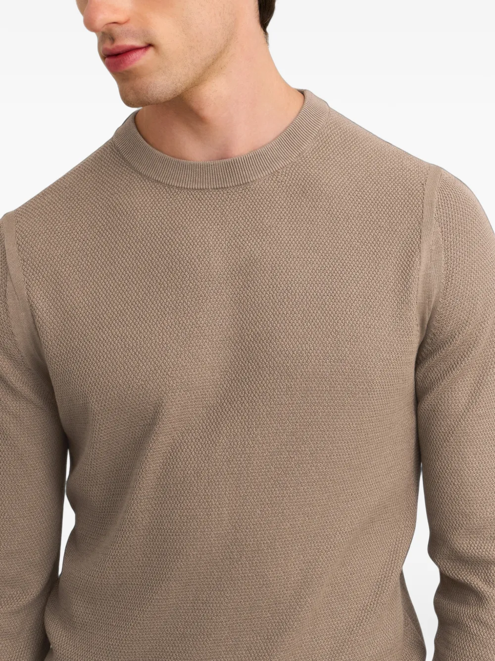 Pringle of Scotland diamond-stitch crew-neck sweater Bruin