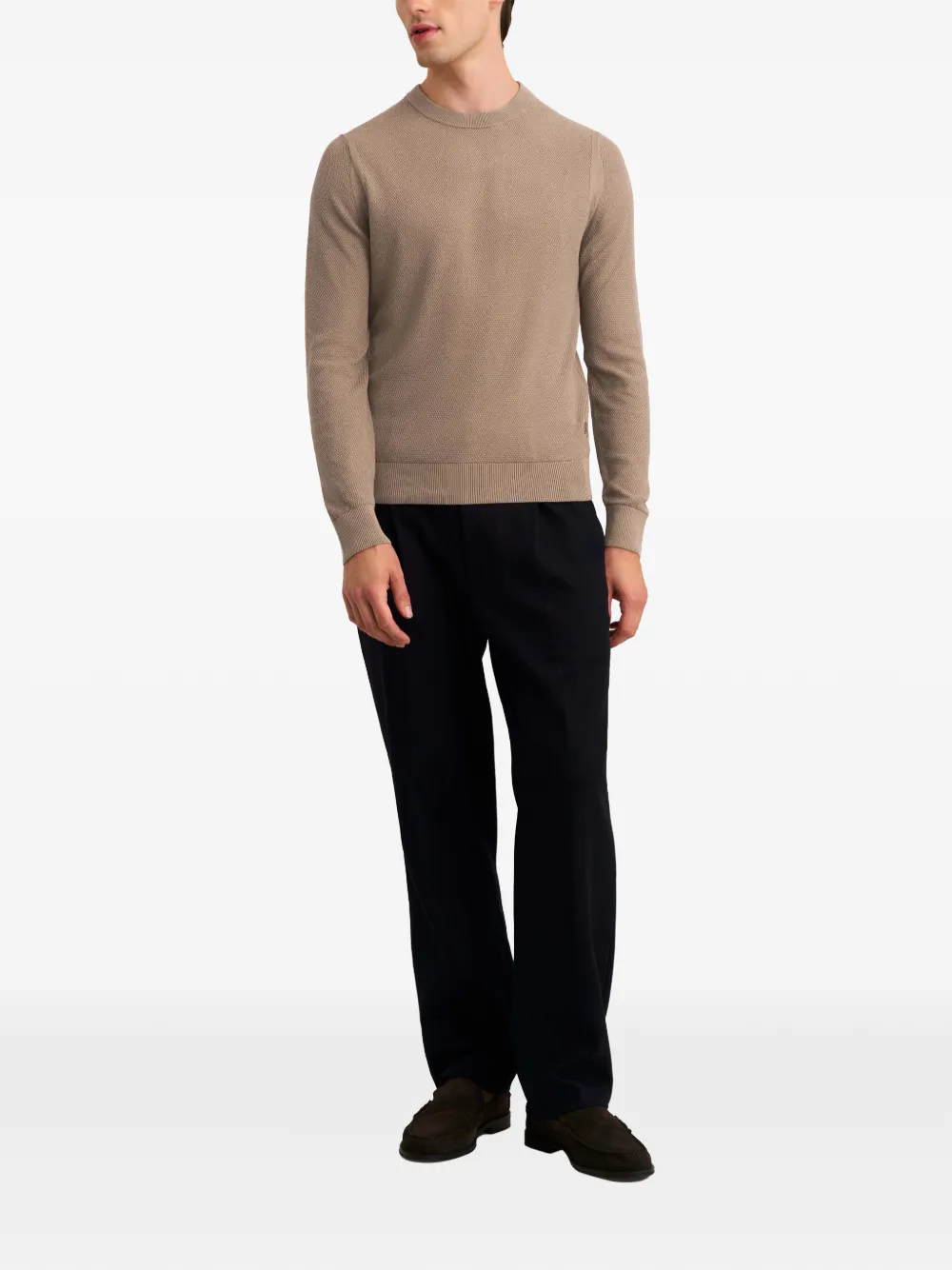 Pringle of Scotland diamond-stitch crew-neck sweater Bruin