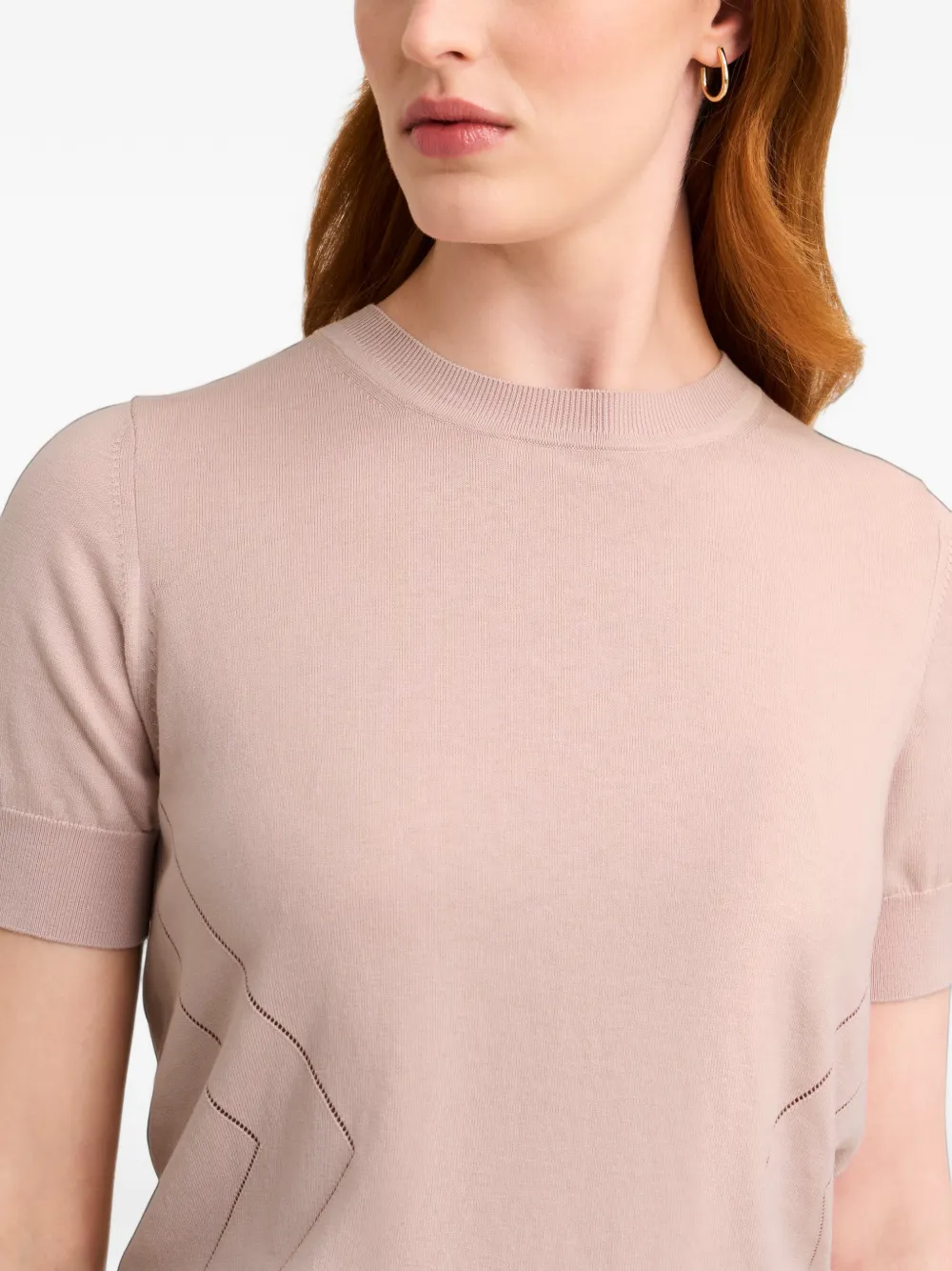 Pringle of Scotland Pointelle T-shirt Roze