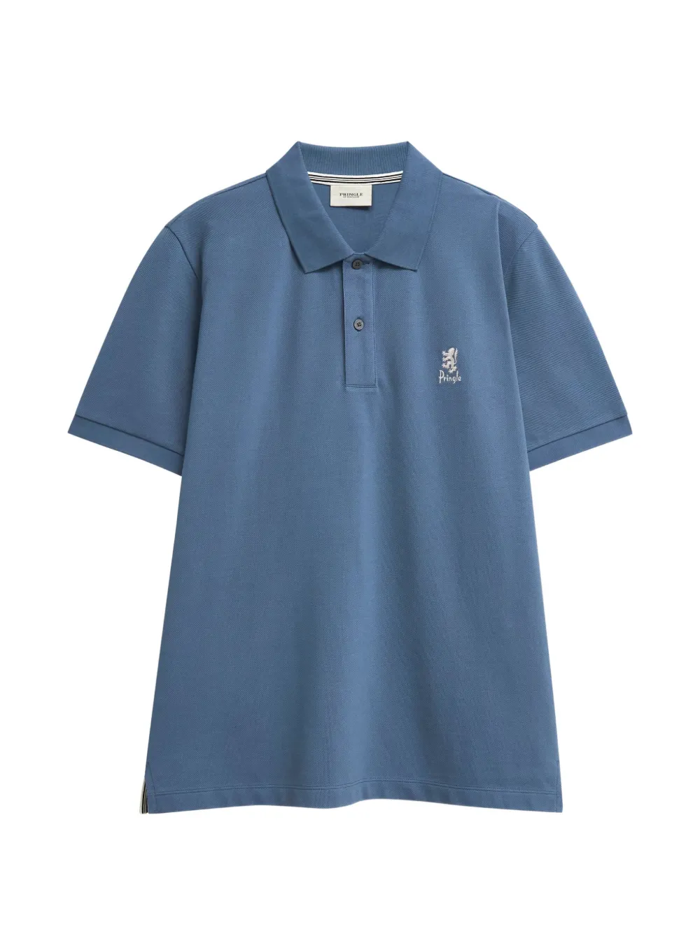 Pringle of Scotland logo-embroidered piqué polo shirt - Blau