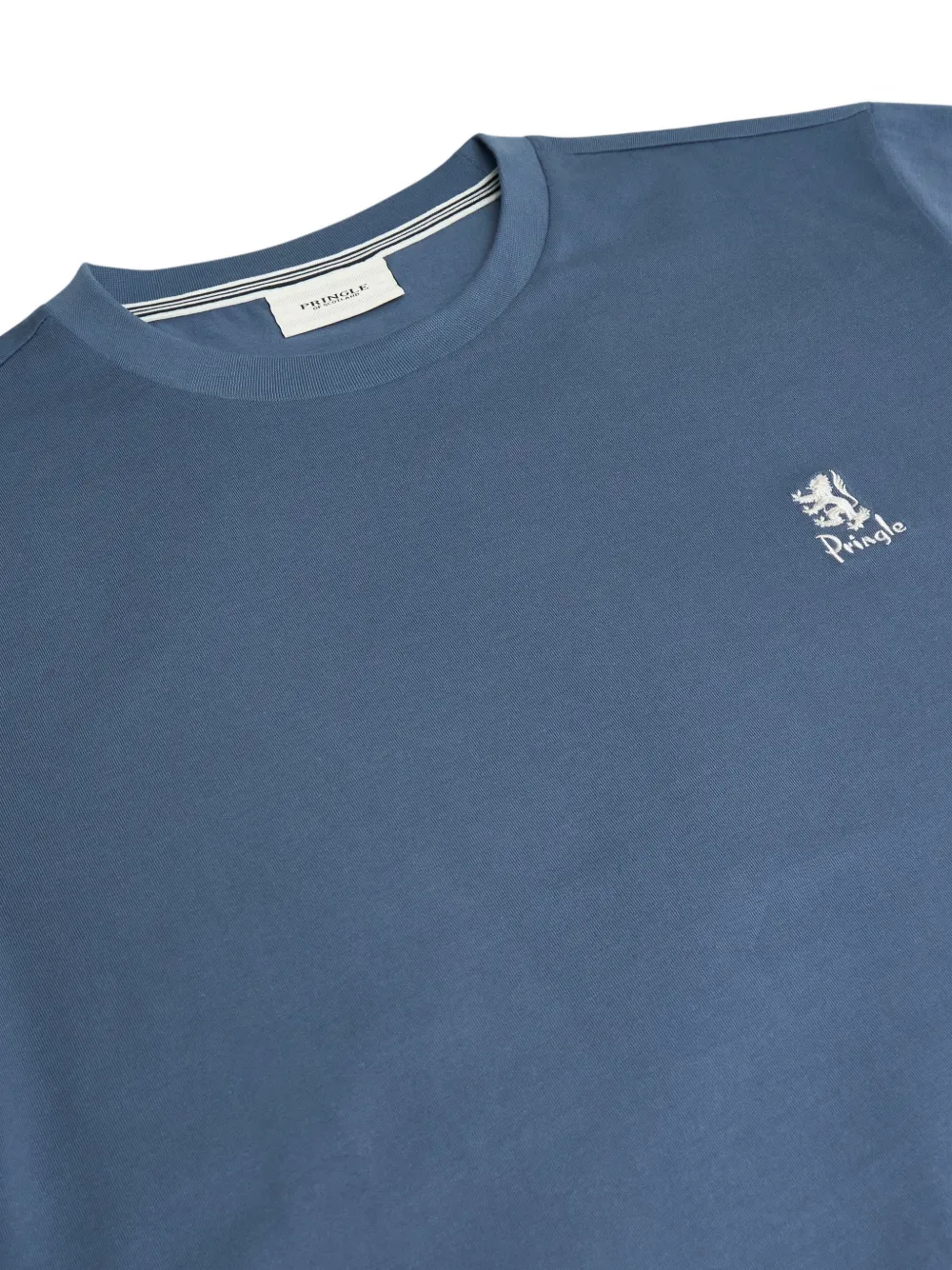 Pringle of Scotland logo-embroidered supima-cotton T-shirt Blauw