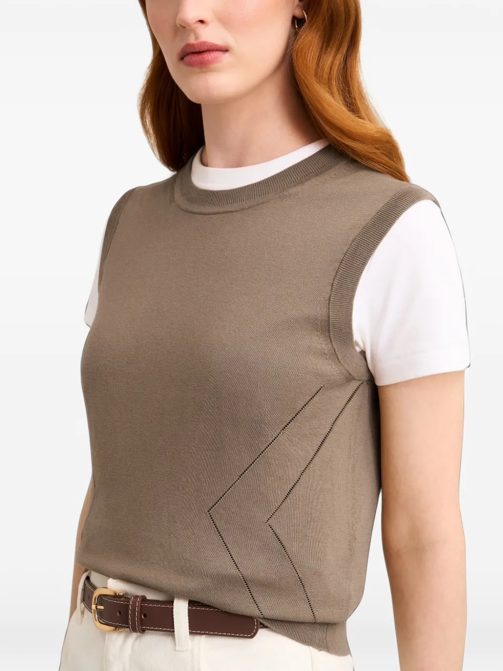 Pringle of Scotland pointelle-knit vest Bruin