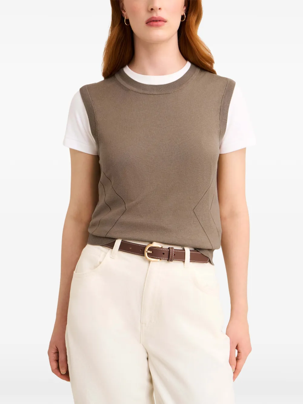 Pringle of Scotland pointelle-knit vest Bruin