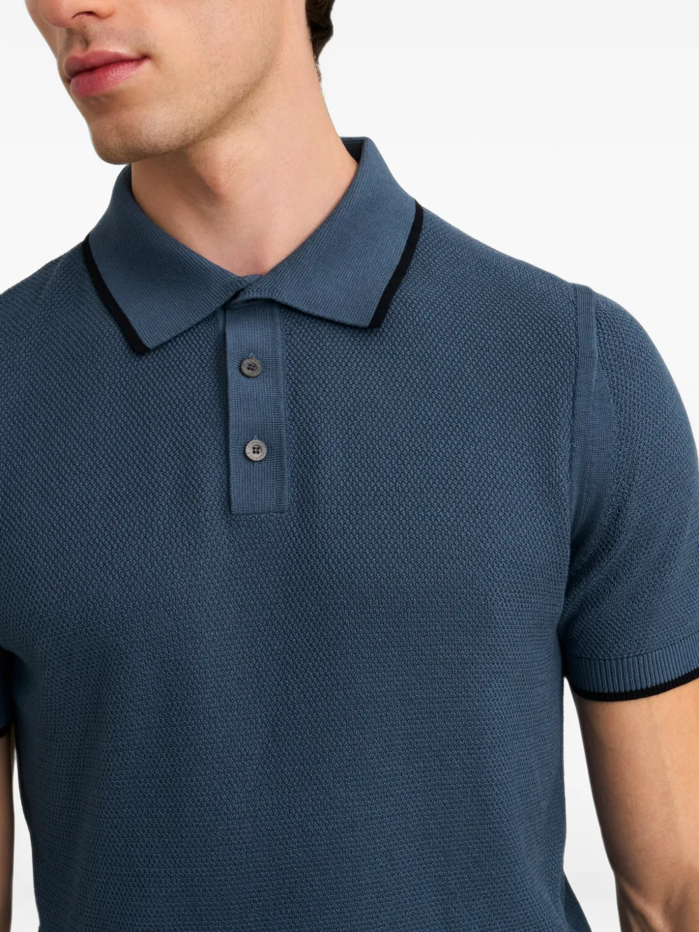 Pringle of Scotland diamond-stitch polo shirt Blauw