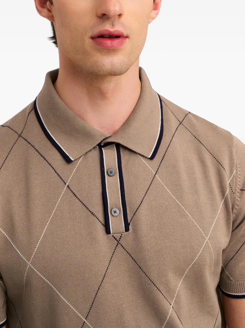 Pringle of Scotland Argyle-pattern polo shirt Bruin