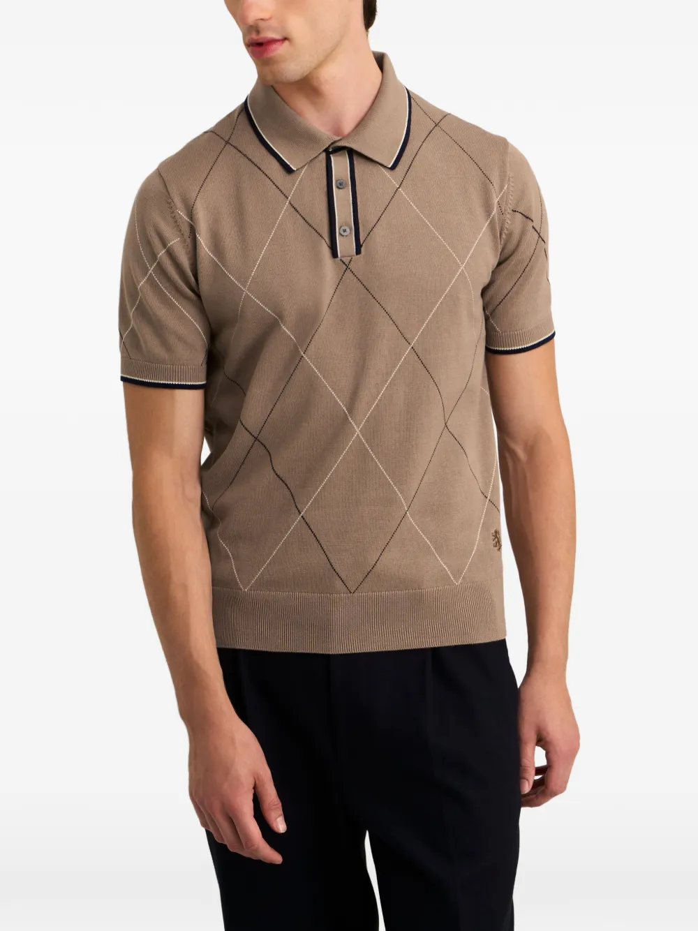 Pringle of Scotland Argyle-pattern polo shirt Bruin