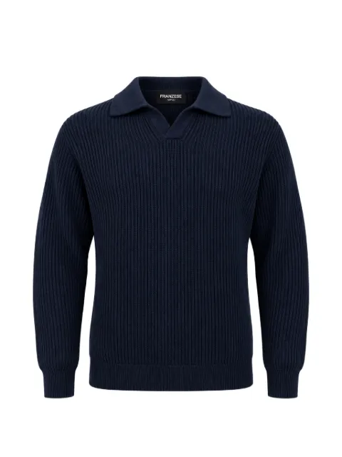 FRANZESE COLLECTION Steve McQueen ribbed-knit pointed-collar sweater