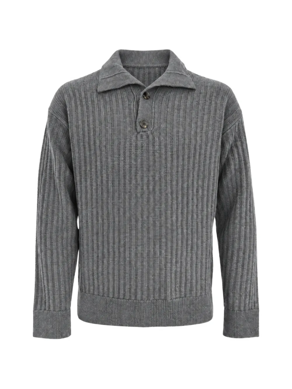 FRANZESE COLLECTION ribbed-knit polo shirt - Grau