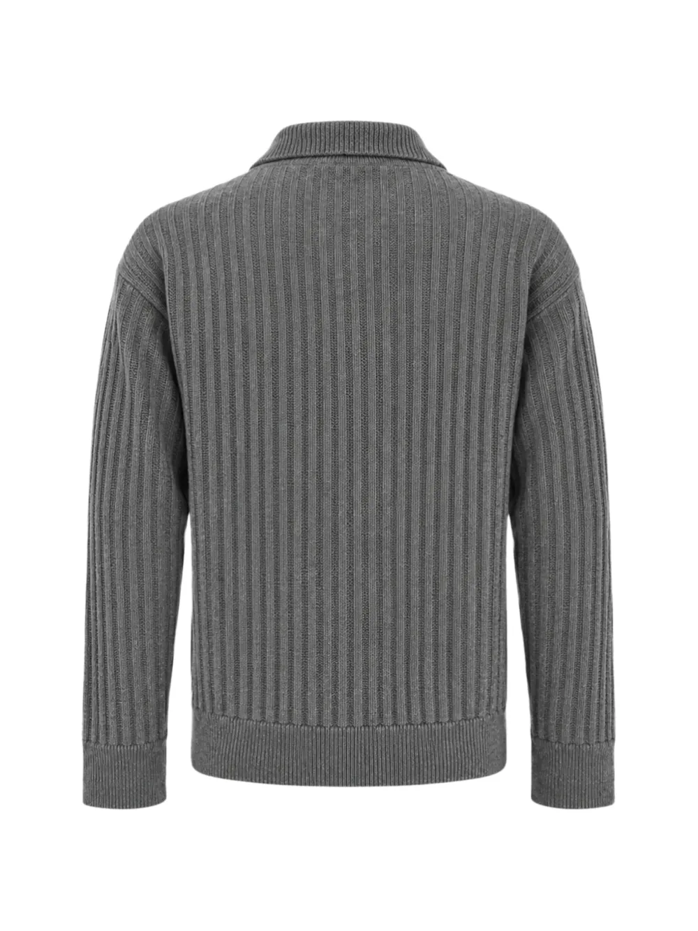 FRANZESE COLLECTION ribbed-knit polo shirt Grijs